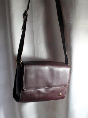 Etienne Aigner Burgundy Leather Crossbody Bag